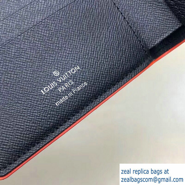 Louis Vuitton Damier Cobalt Canvas Multiple Wallet Orange Logo 2019