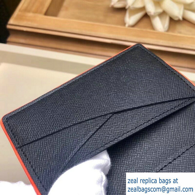 Louis Vuitton Damier Cobalt Canvas Pocket Organizer Wallet Orange Logo 2019