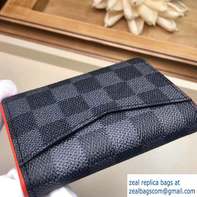 Louis Vuitton Damier Cobalt Canvas Pocket Organizer Wallet Orange Logo 2019 - Click Image to Close