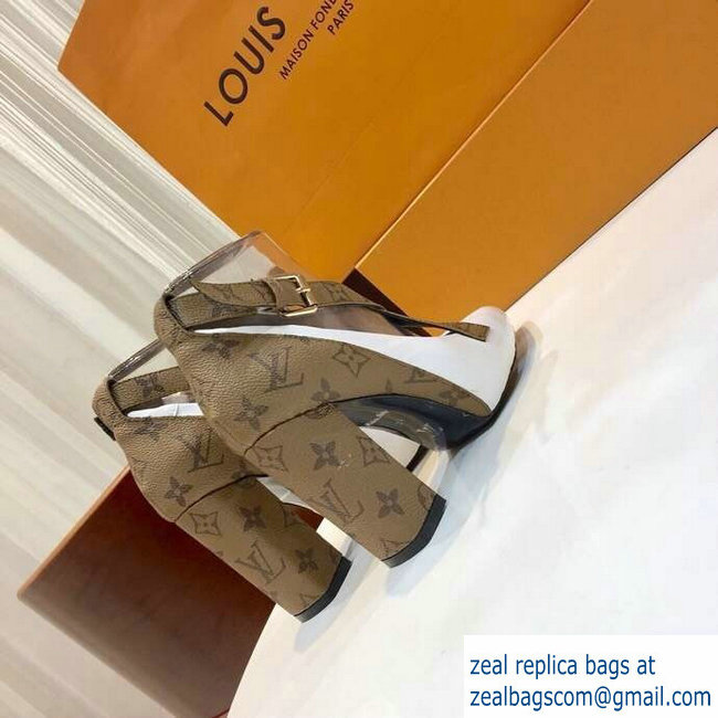 Louis Vuitton Heel 10.5cm Matchmake Pumps Cross Straps Leather White/Monogram Reverse Canvas 2019