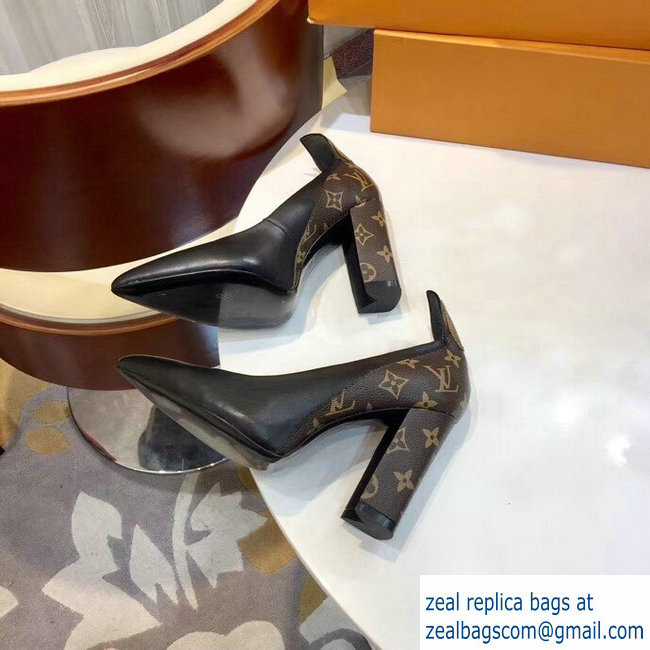 Louis Vuitton Heel 10.5cm Matchmake Pumps Leather Black/Monogram Canvas 2019 - Click Image to Close