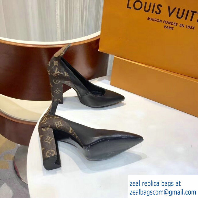 Louis Vuitton Heel 10.5cm Matchmake Pumps Leather Black/Monogram Canvas 2019 - Click Image to Close