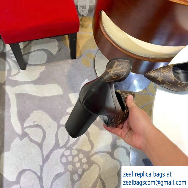 Louis Vuitton Heel 10.5cm Matchmake Pumps Monogram Canvas/Leather Black 2019 - Click Image to Close