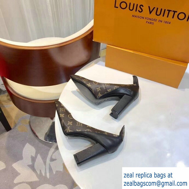 Louis Vuitton Heel 10.5cm Matchmake Pumps Monogram Canvas/Leather Black 2019