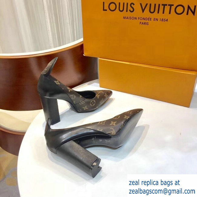 Louis Vuitton Heel 10.5cm Matchmake Pumps Monogram Canvas/Leather Black 2019 - Click Image to Close