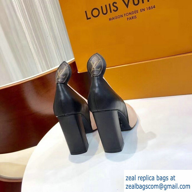 Louis Vuitton Heel 10.5cm Matchmake Pumps Nude/Black 2019 - Click Image to Close