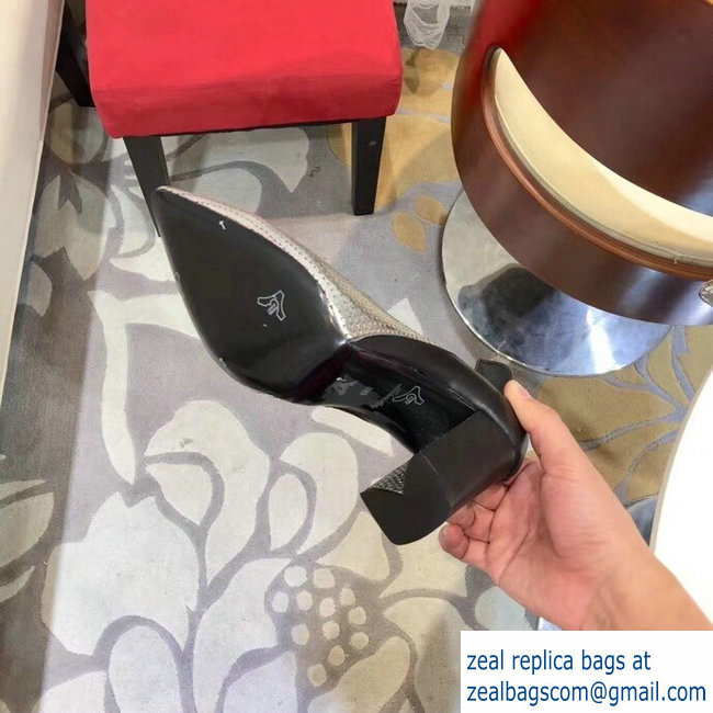 Louis Vuitton Heel 10.5cm Matchmake Pumps Silver/Black 2019 - Click Image to Close