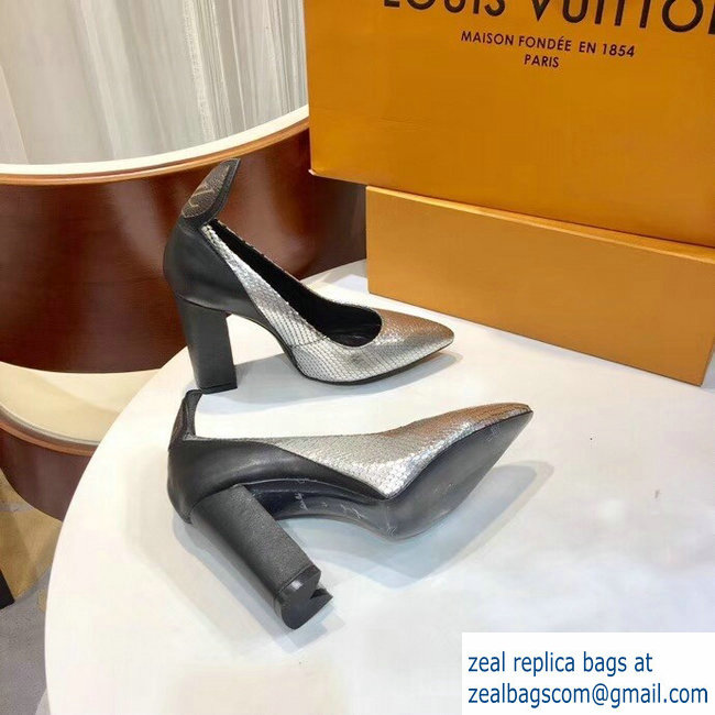 Louis Vuitton Heel 10.5cm Matchmake Pumps Silver/Black 2019