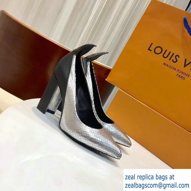 Louis Vuitton Heel 10.5cm Matchmake Pumps Silver/Black 2019