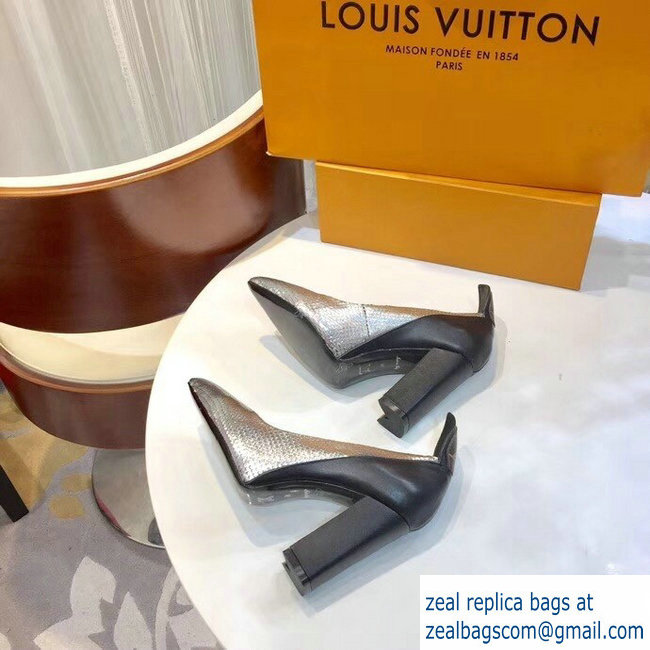 Louis Vuitton Heel 10.5cm Matchmake Pumps Silver/Black 2019 - Click Image to Close