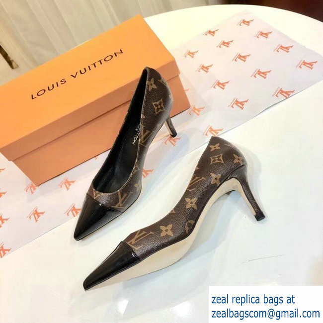 Louis Vuitton Heel 6.5cm Fetish Pumps Monogram Canvas/Patent Black