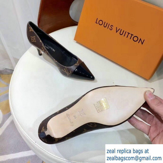 Louis Vuitton Heel 6.5cm Fetish Pumps Monogram Canvas/Patent Black - Click Image to Close