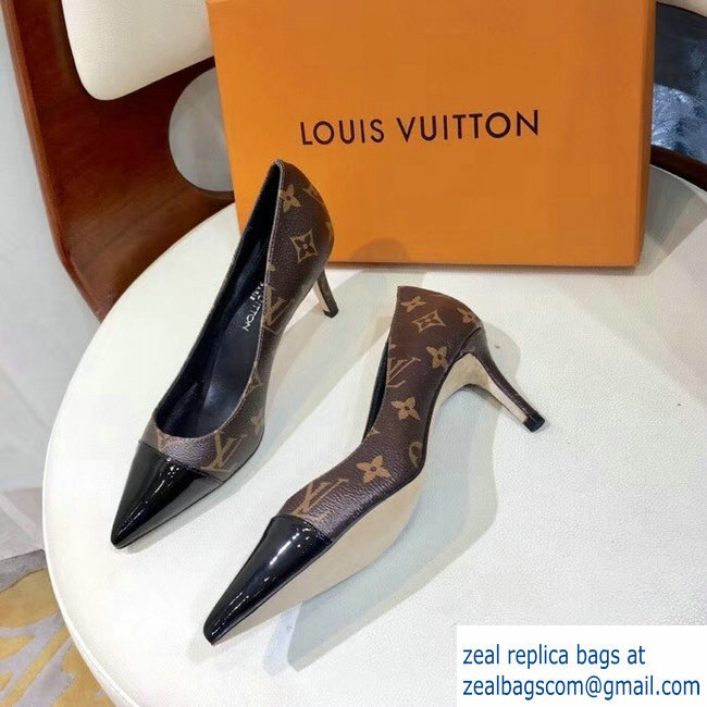 Louis Vuitton Heel 6.5cm Fetish Pumps Monogram Canvas/Patent Black