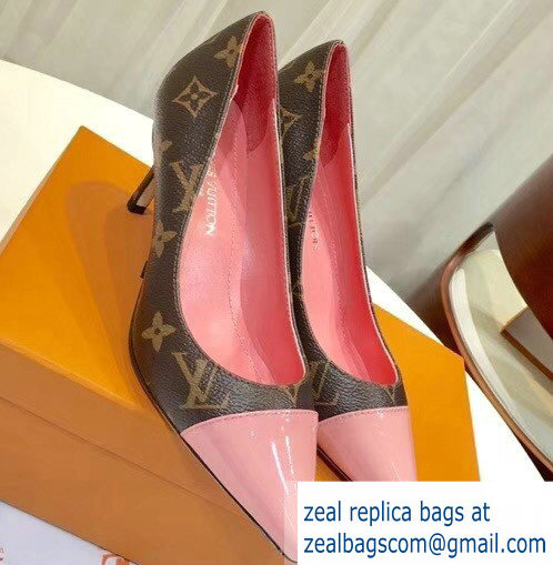 Louis Vuitton Heel 6.5cm Fetish Pumps Monogram Canvas/Patent Pink - Click Image to Close