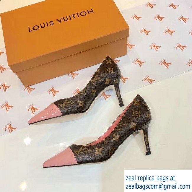 Louis Vuitton Heel 6.5cm Fetish Pumps Monogram Canvas/Patent Pink - Click Image to Close