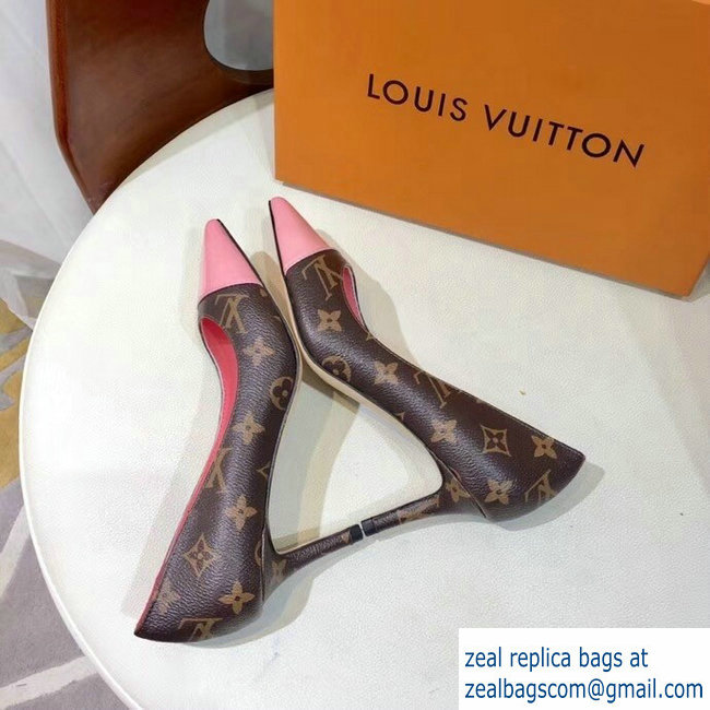 Louis Vuitton Heel 6.5cm Fetish Pumps Monogram Canvas/Patent Pink - Click Image to Close