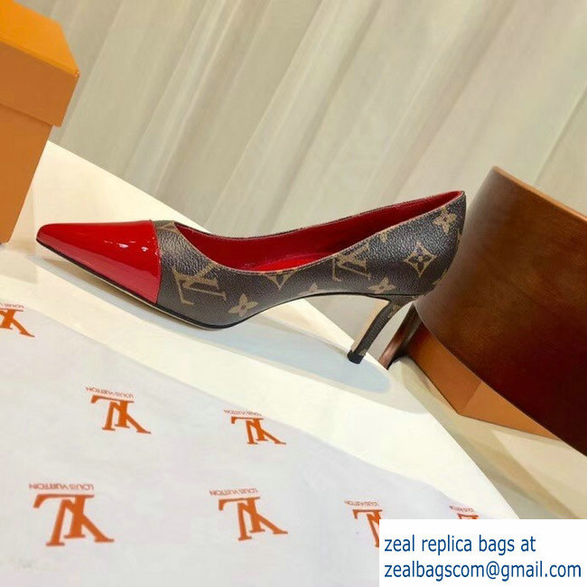 Louis Vuitton Heel 6.5cm Fetish Pumps Monogram Canvas/Patent Red - Click Image to Close