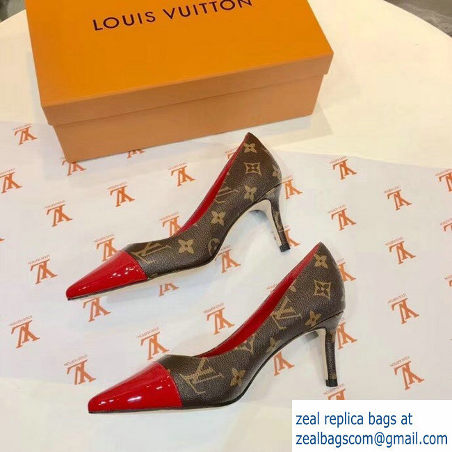 Louis Vuitton Heel 6.5cm Fetish Pumps Monogram Canvas/Patent Red - Click Image to Close