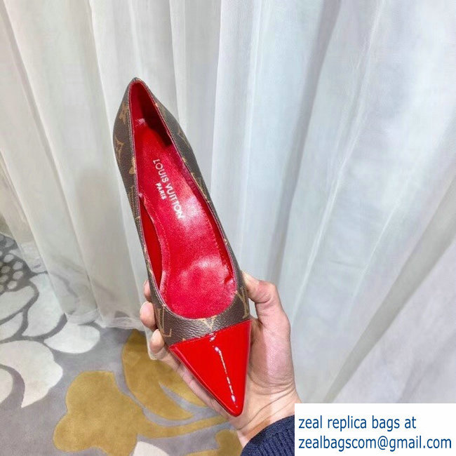 Louis Vuitton Heel 6.5cm Fetish Pumps Monogram Canvas/Patent Red