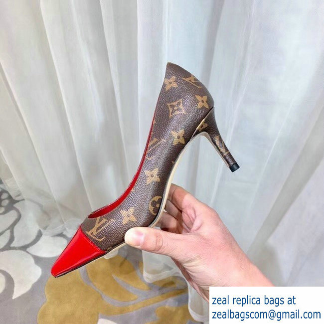 Louis Vuitton Heel 6.5cm Fetish Pumps Monogram Canvas/Patent Red