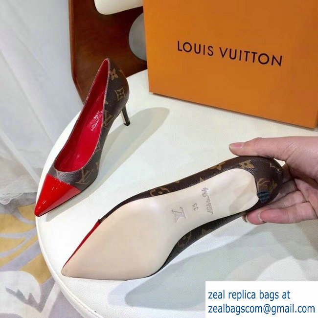 Louis Vuitton Heel 6.5cm Fetish Pumps Monogram Canvas/Patent Red