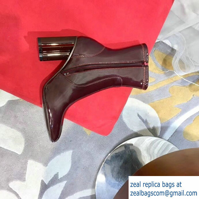 Louis Vuitton Heel 8cm Patent Leather Silhouette Ankle Boots 1A4E11 Bordeaux 2018 - Click Image to Close