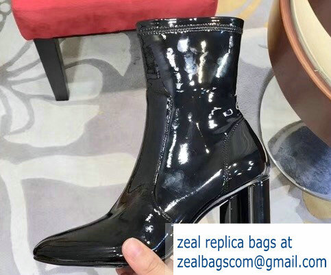 Louis Vuitton Heel 8cm Patent Leather Silhouette Ankle Boots Black 2018