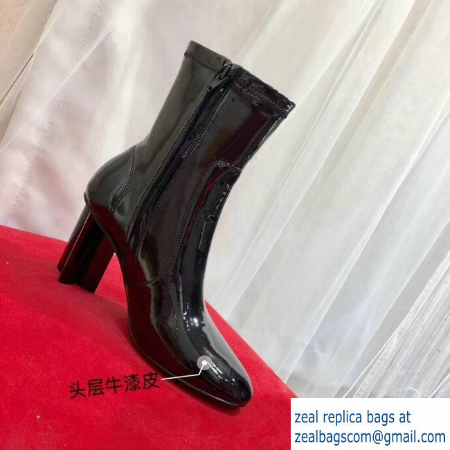 Louis Vuitton Heel 8cm Patent Leather Silhouette Ankle Boots Black 2018 - Click Image to Close