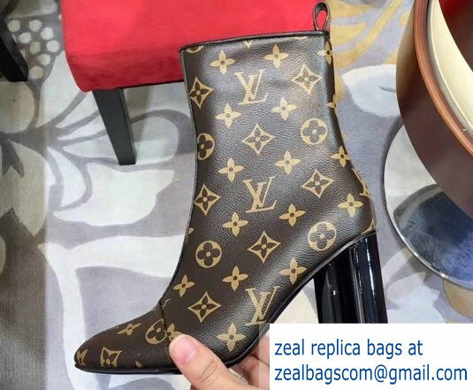 Louis Vuitton Heel 8cm Silhouette Ankle Boots Monogram Canvas 2018 - Click Image to Close