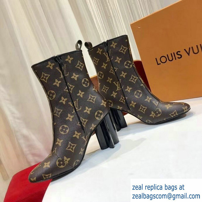 Louis Vuitton Heel 8cm Silhouette Ankle Boots Monogram Canvas 2018