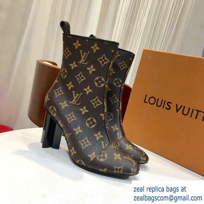 Louis Vuitton Heel 8cm Silhouette Ankle Boots Monogram Canvas 2018