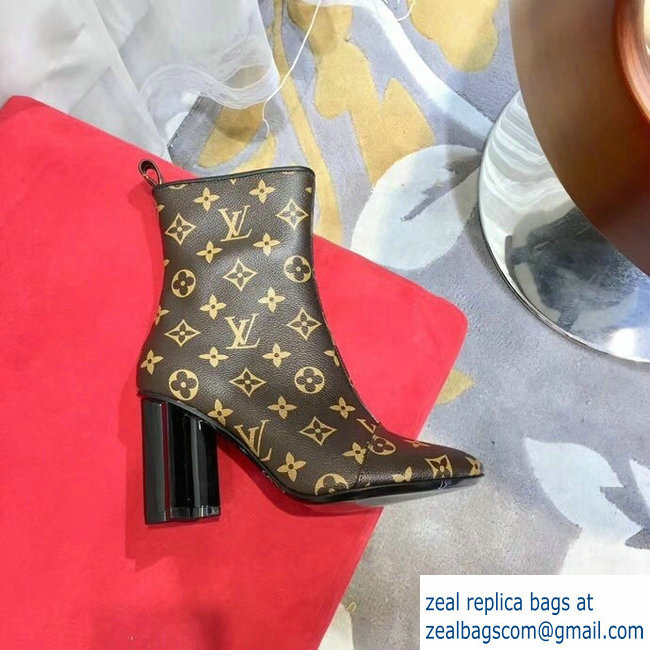 Louis Vuitton Heel 8cm Silhouette Ankle Boots Monogram Canvas 2018