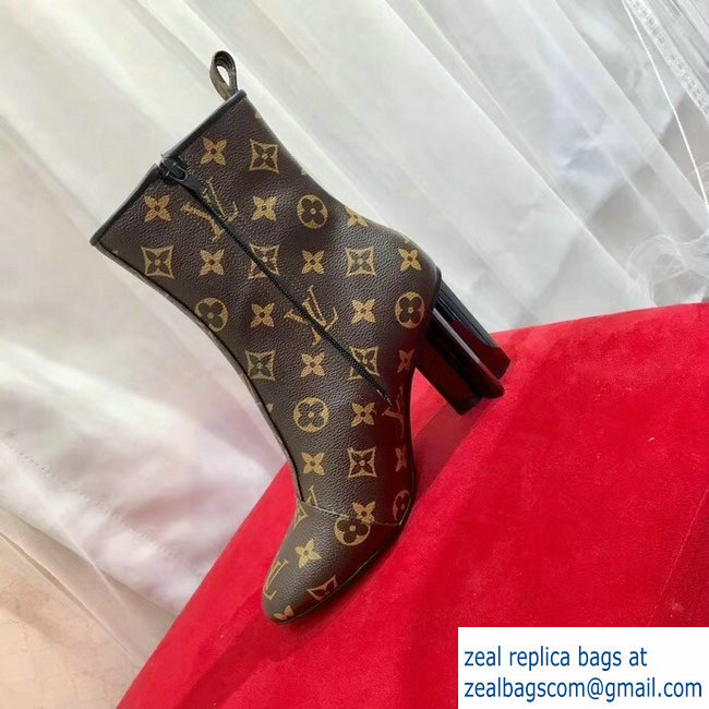 Louis Vuitton Heel 8cm Silhouette Ankle Boots Monogram Canvas 2018