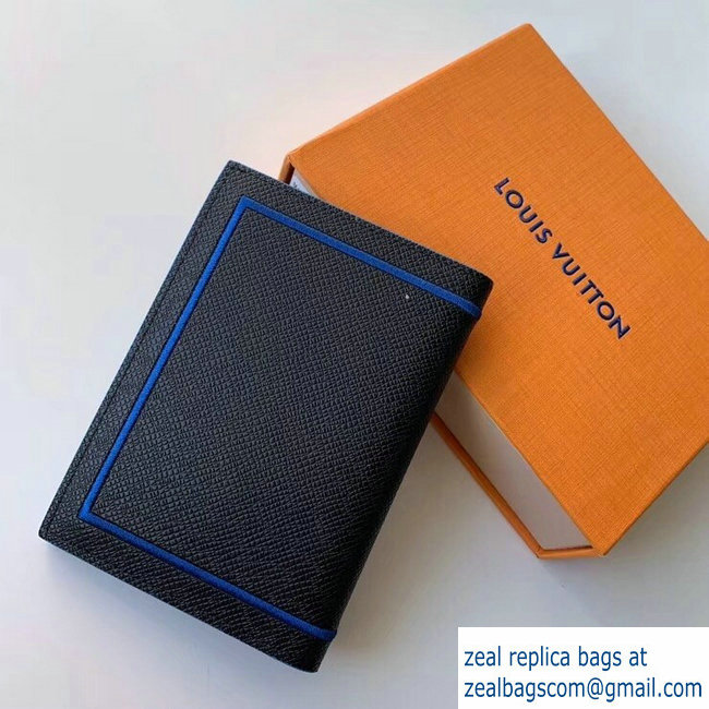 Louis Vuitton Leather Passport Cover Black/Blue 2019
