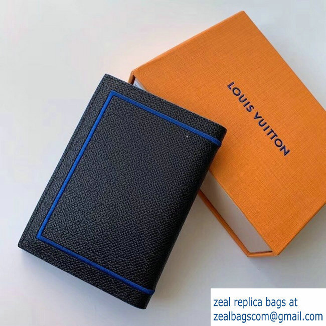 Louis Vuitton Leather Passport Cover Black/Blue 2019 - Click Image to Close