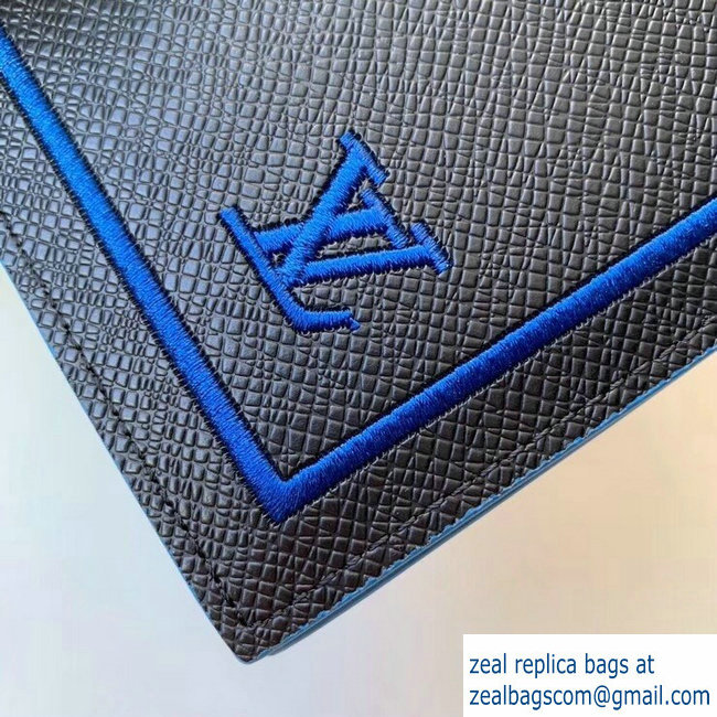 Louis Vuitton Leather Passport Cover Black/Blue 2019 - Click Image to Close