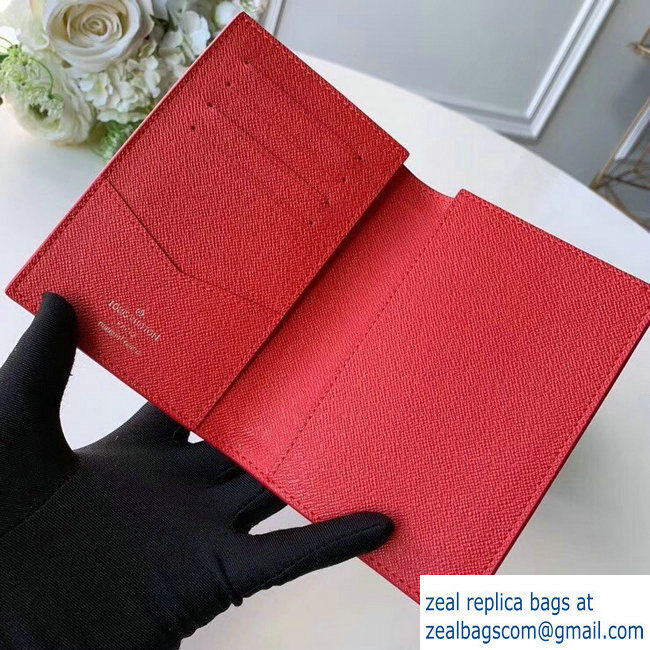 Louis Vuitton Leather Passport Cover Dark Blue/Red 2019