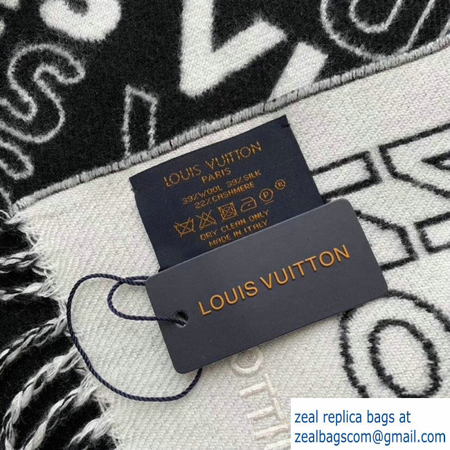 Louis Vuitton Logo Print Scarf Black/White 2018