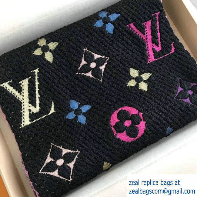 Louis Vuitton Logomania Rainbow Scarf M70899 Black 2018