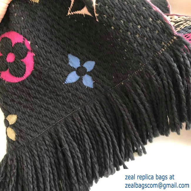 Louis Vuitton Logomania Rainbow Scarf M70899 Black 2018