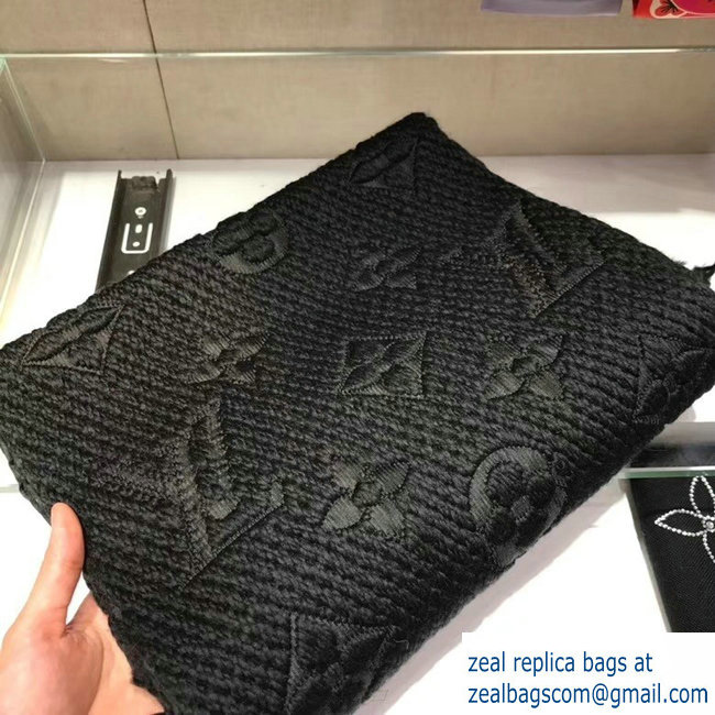 Louis Vuitton Logomania Scarf Black 2018 - Click Image to Close