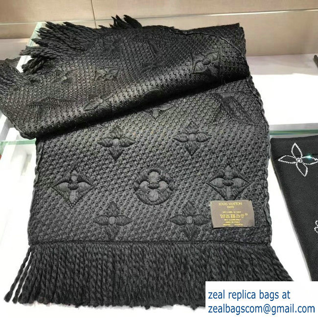 Louis Vuitton Logomania Scarf Black 2018 - Click Image to Close