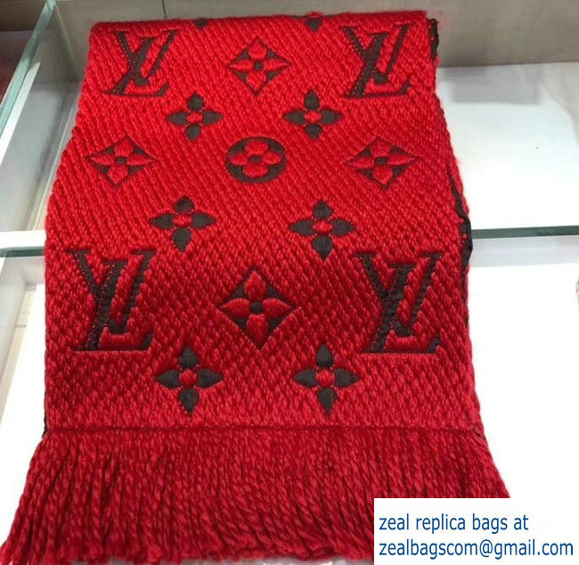 Louis Vuitton Logomania Scarf M72432 Ruby 2018