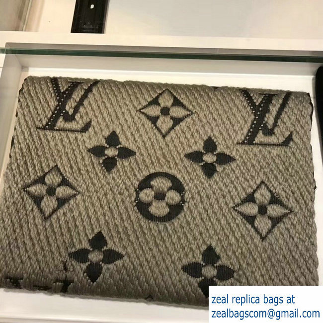 Louis Vuitton Logomania Scarf M74742 Pearl Gray 2018 - Click Image to Close