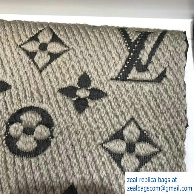 Louis Vuitton Logomania Scarf M74742 Pearl Gray 2018