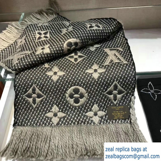 Louis Vuitton Logomania Scarf M74742 Pearl Gray 2018 - Click Image to Close