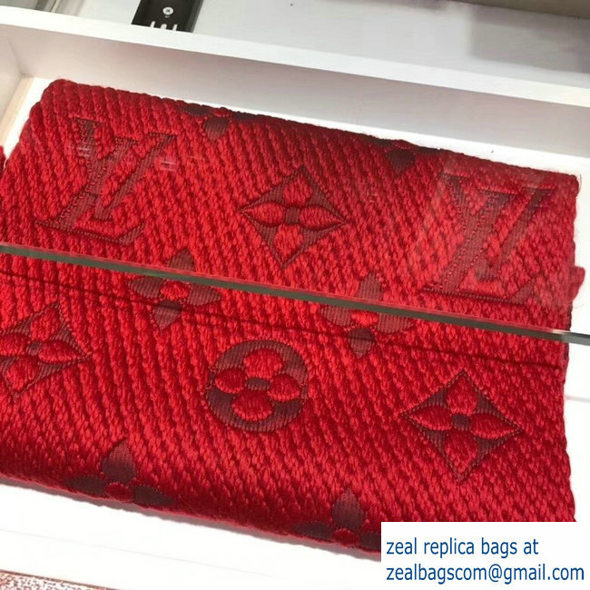 Louis Vuitton Logomania Scarf Red 2018