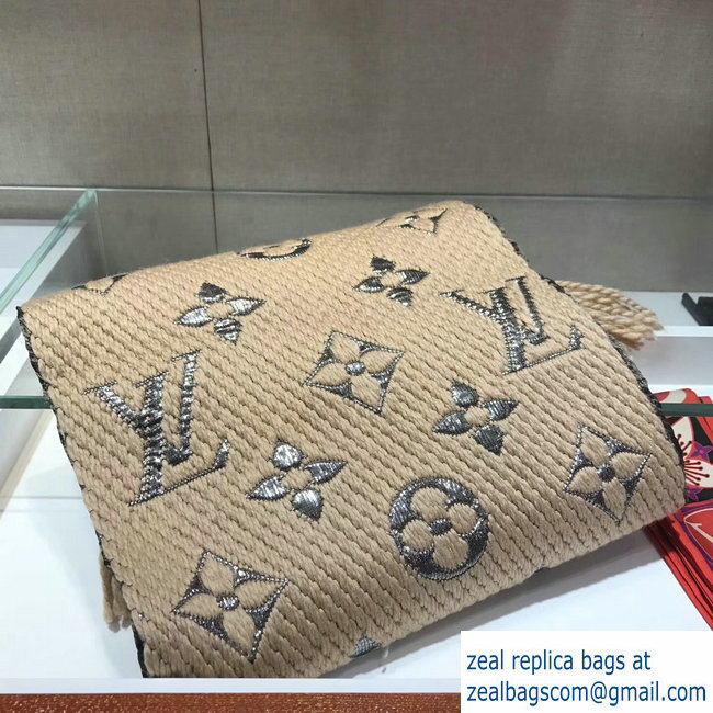 Louis Vuitton Logomania Shine Scarf Beige 2018