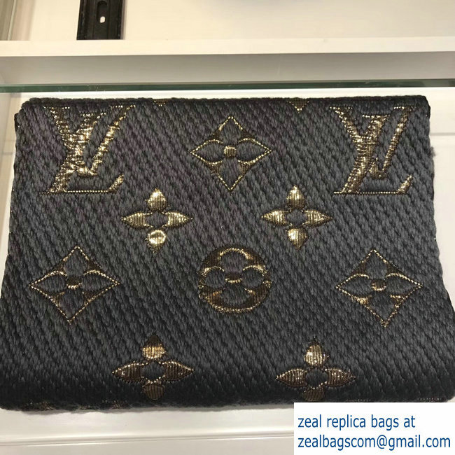 Louis Vuitton Logomania Shine Scarf Dark Gray/Gold 2018