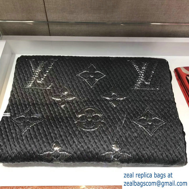 Louis Vuitton Logomania Shine Scarf Dark Gray/Silver 2018